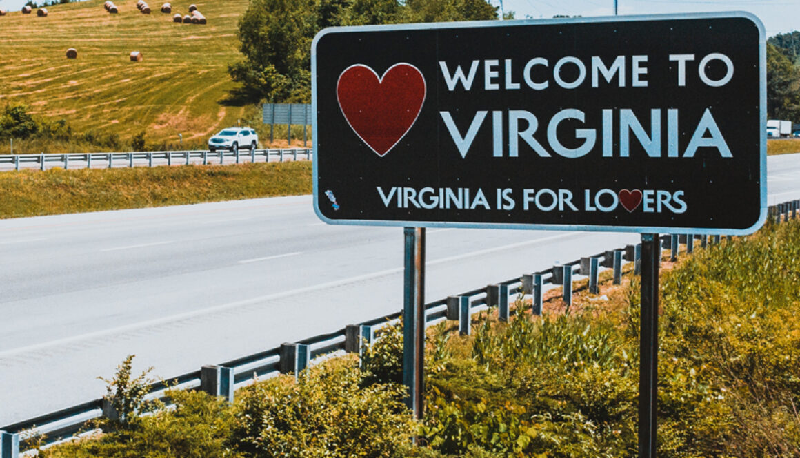 welcome to virginia road sign