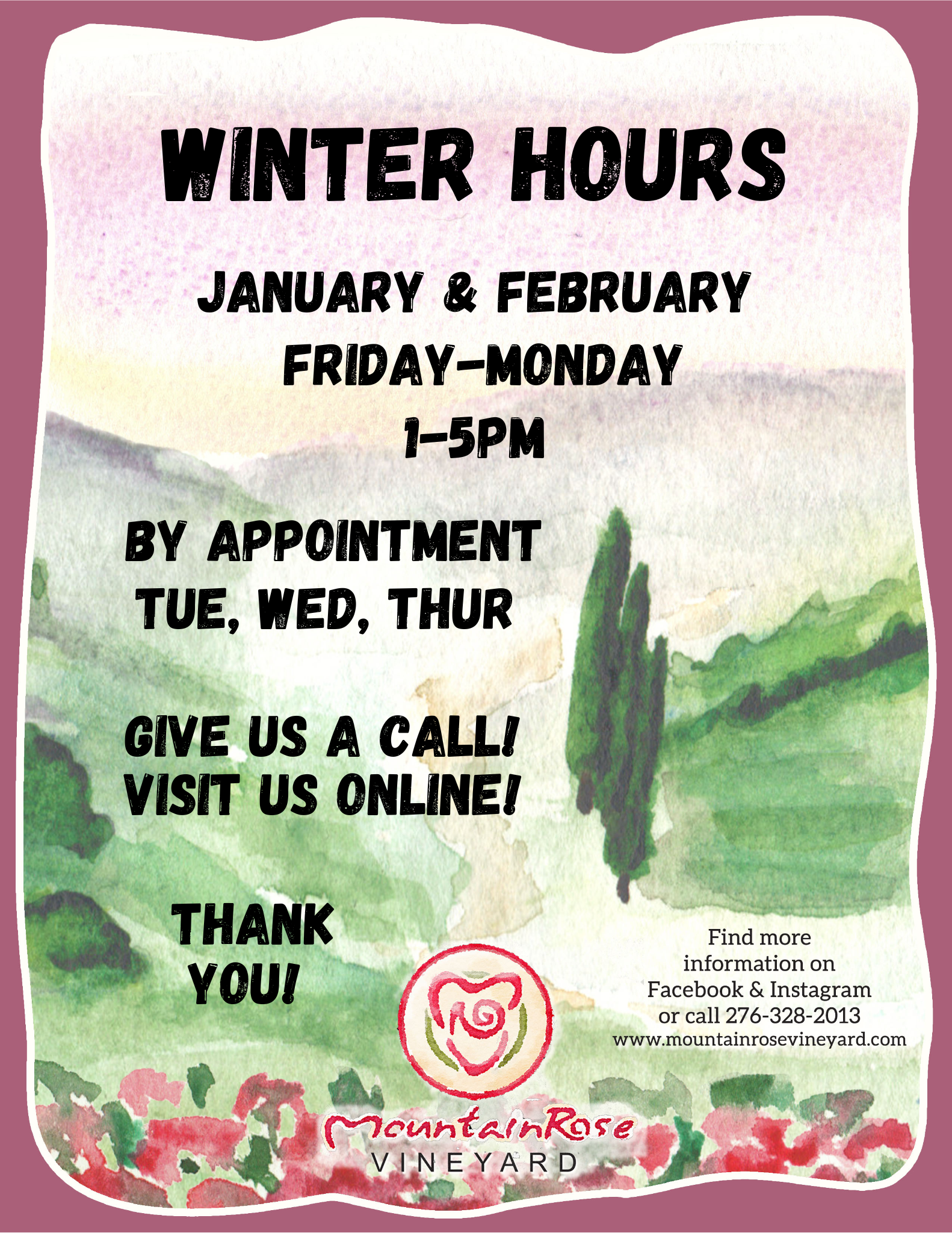 Winter Hours 2024